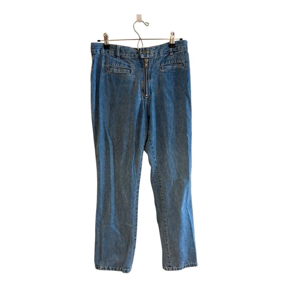 No Excuses light-wash denim, featuring a high waist and a straight leg fit